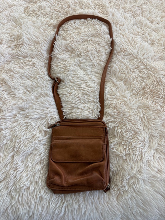 Fossil Handbags - Fossil Tan Leather Messenger Crossbody Bag